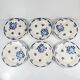 Set of 6 dessert plates, semi-porcelain Badonviller, blue flower pattern, early 20th century.