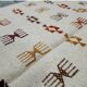 Handmade Berber patterned rug in natural wool