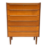 Large Scandinavian teak chest of drawers.