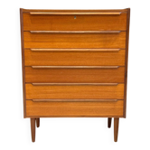 Large Scandinavian teak chest of drawers.