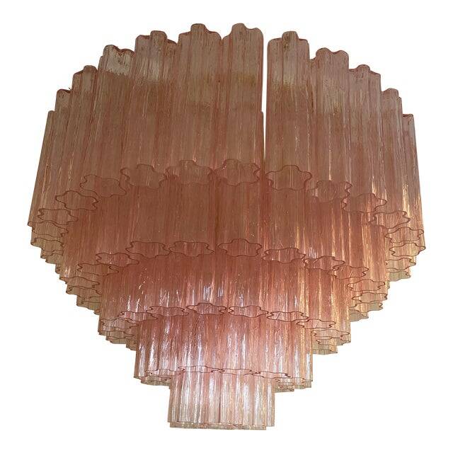 Pink “Tronchi” Murano Glass Flush Mount