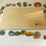 Large wooden puzzle with 27 pieces, vintage