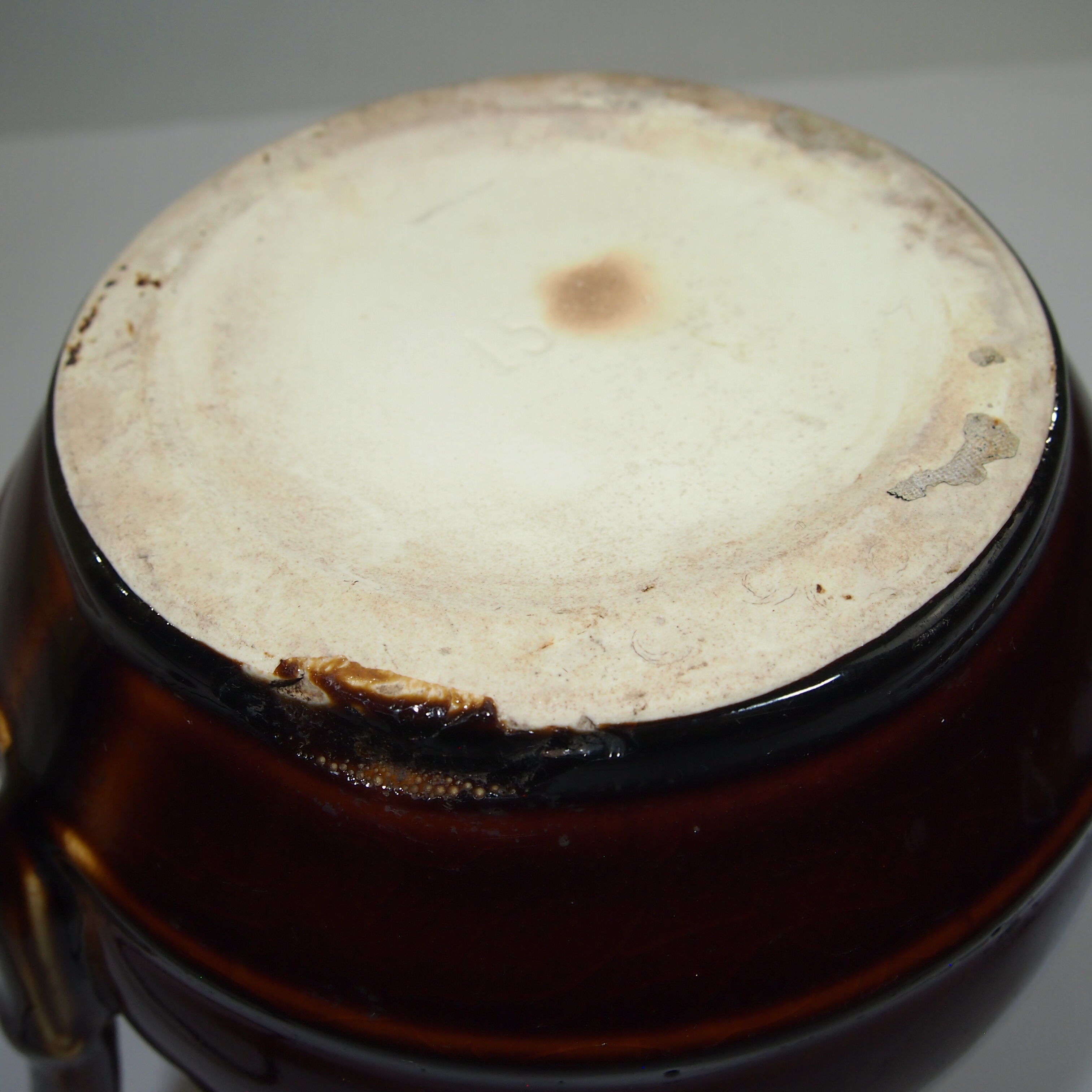 French ancient sandstone pitcher/crucing pitcher with ochre enamel