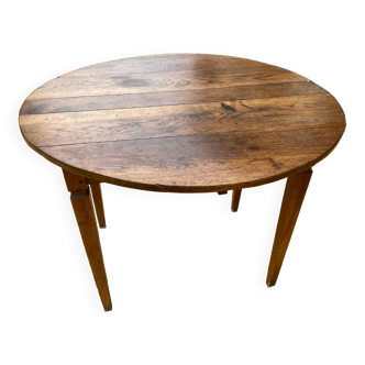 Rustic Wooden Shutter Round Dining Table Vintage Wooden Legs