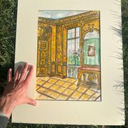 Painted interior scene