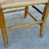 Brutalist straw armchair Folk art