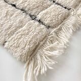 Moroccan Berber carpet beni ouarain ecru with black patterns engraved 298x202cm