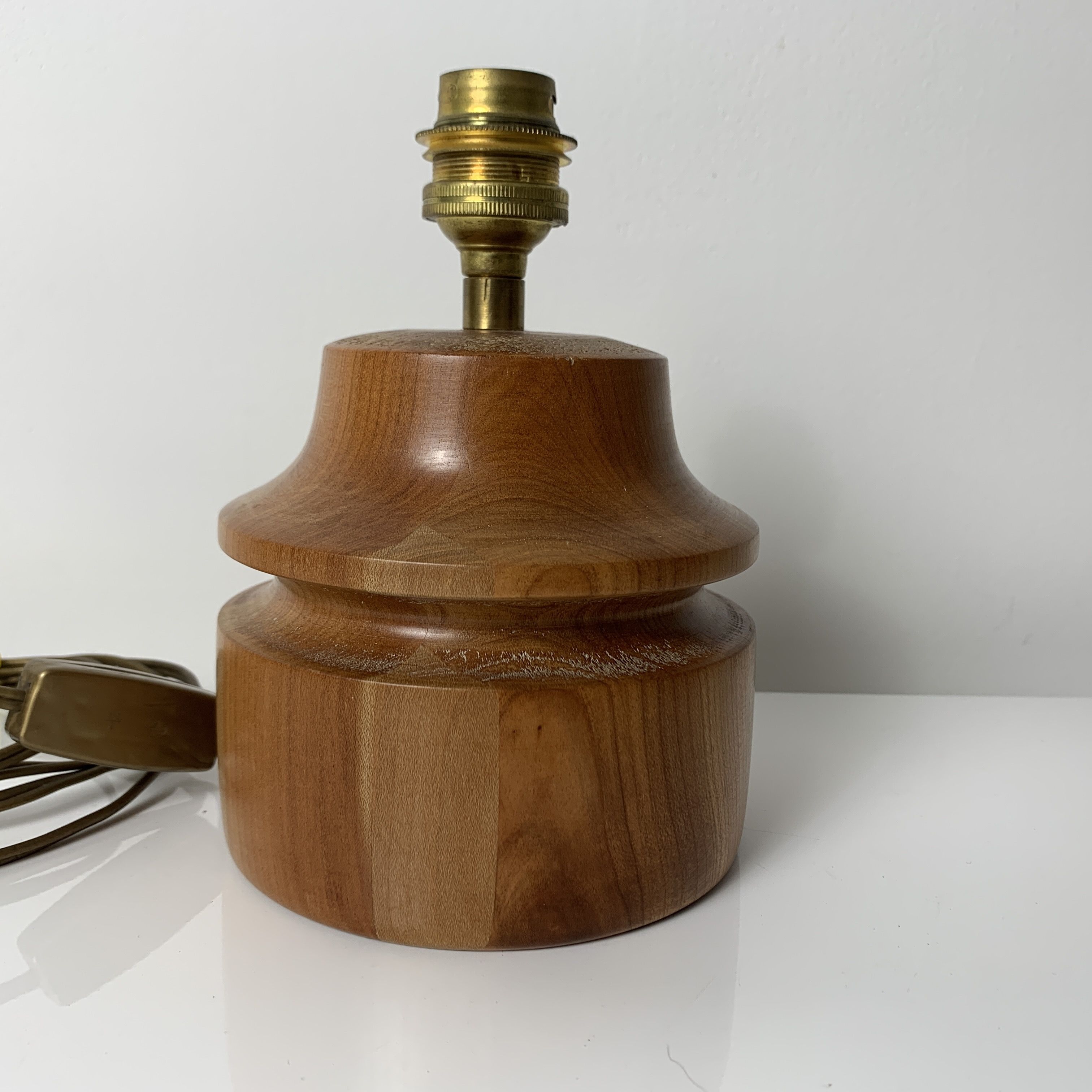 Vintage turned wooden lamp foot