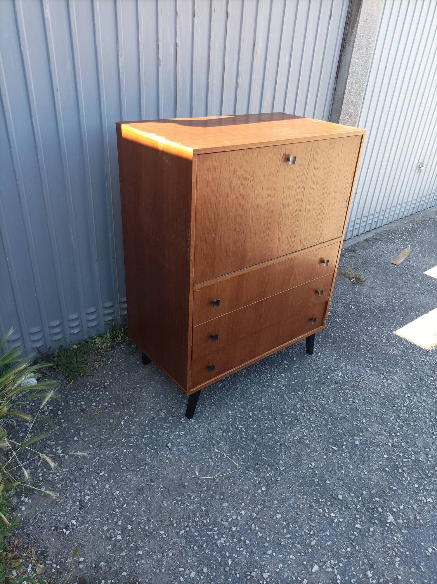 Old secretary cabinet scandinavian dresser vintage compass feet