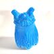 Portieux Gothic opaline goblet candle holder in blue opaline signed - 1910