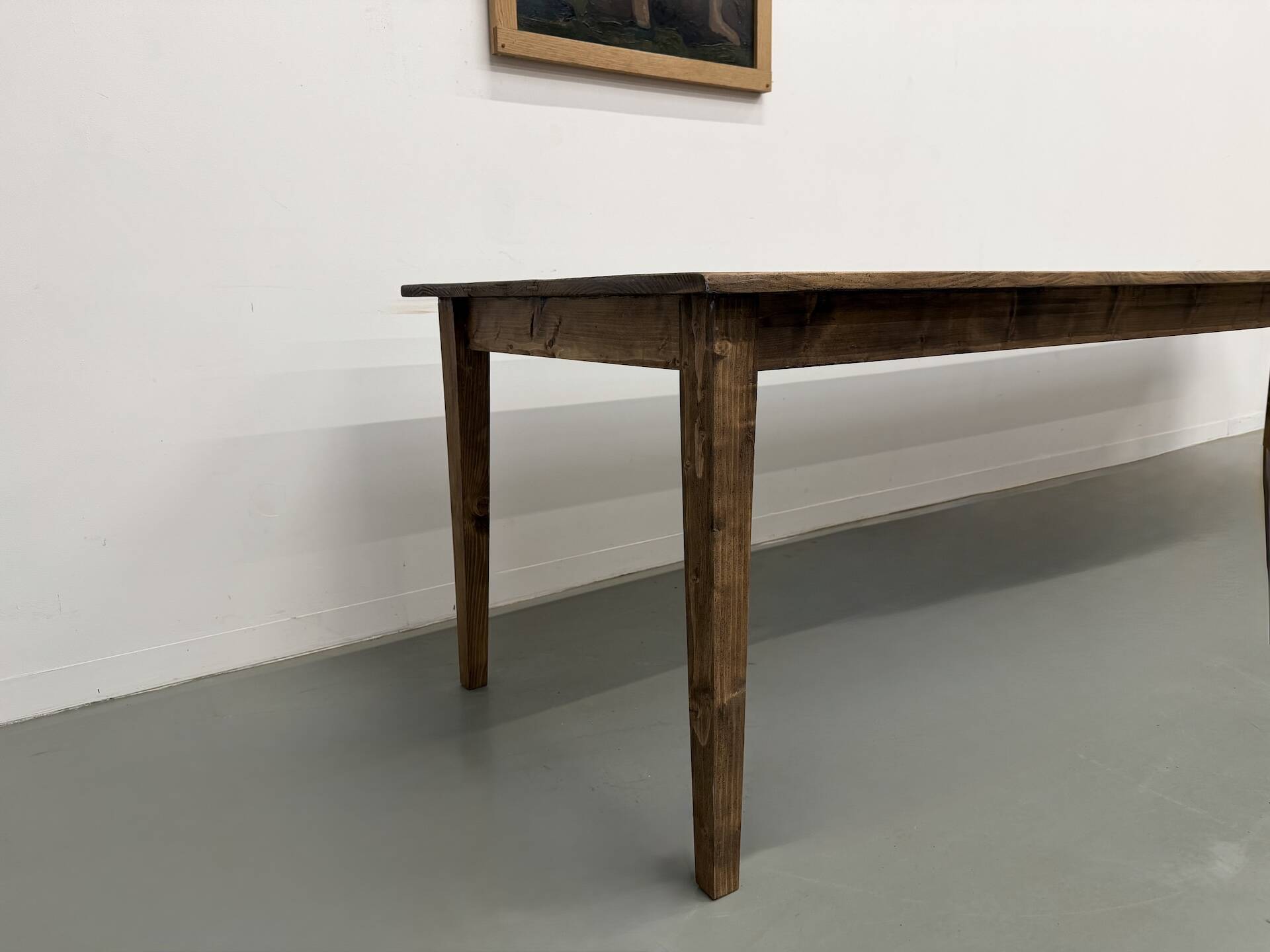 Large XXL Farm Table in Pine – Tapered Legs – L367 cm