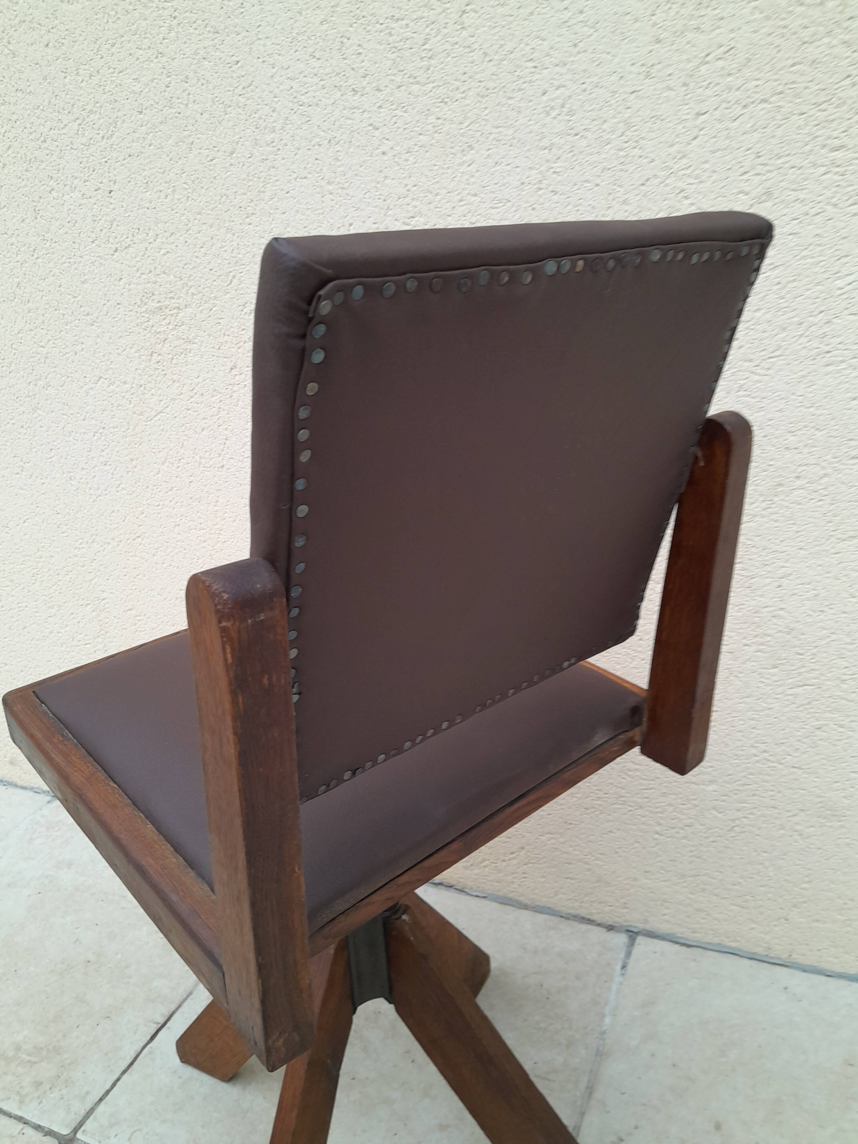 Ancienne chaise de bureau ou architecte tripode vintage