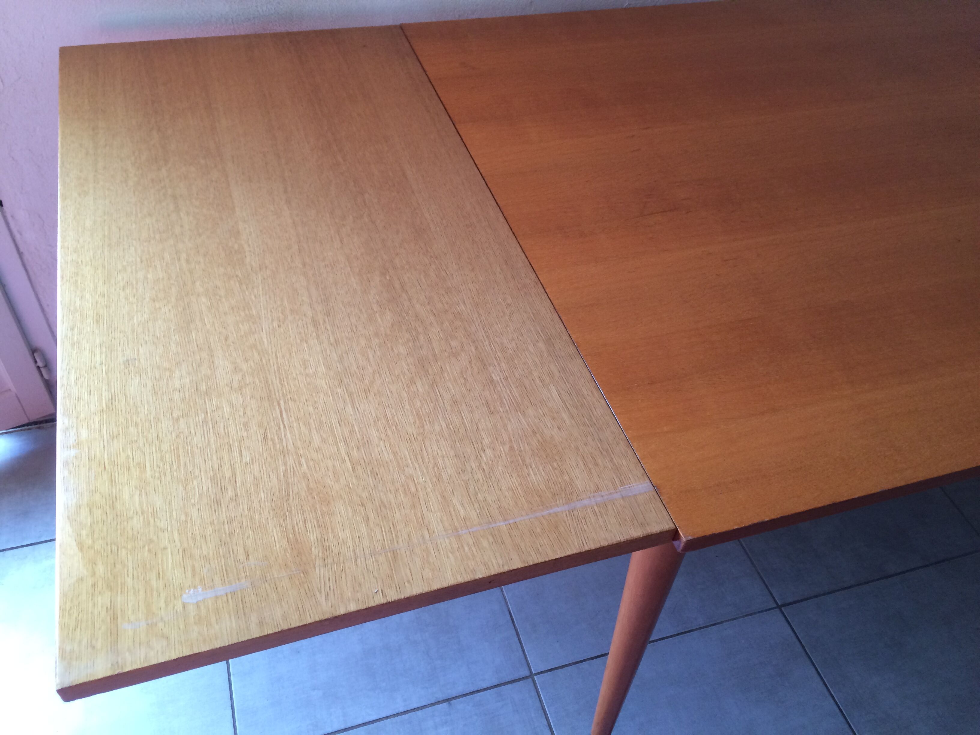 Table vintage oak year 50/60 with 2 extensions