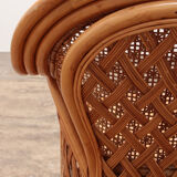 French bohemian set of 2 bamboo chairs from the 1960