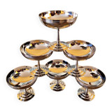 6 vintage stainless steel ice cream cups Letang Remy