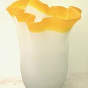 Vase mouchoir pâte de verre années 70
