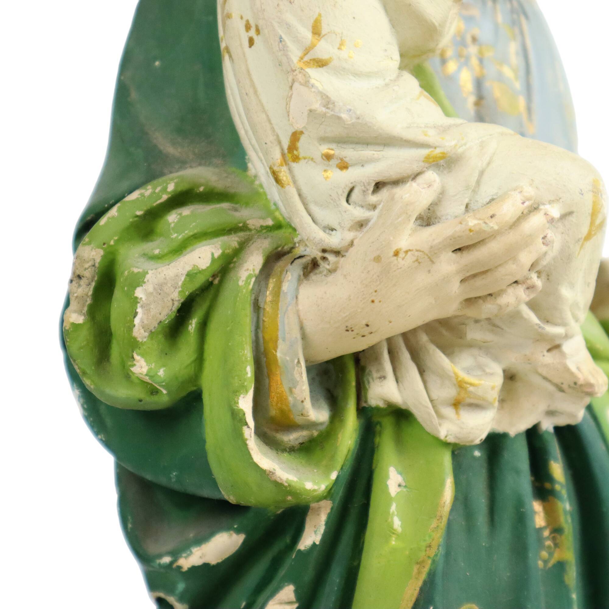 Statue sculpture Saint Joseph avec bébé Jésus plâtre