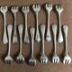12 Silver metal oyster forks in their box