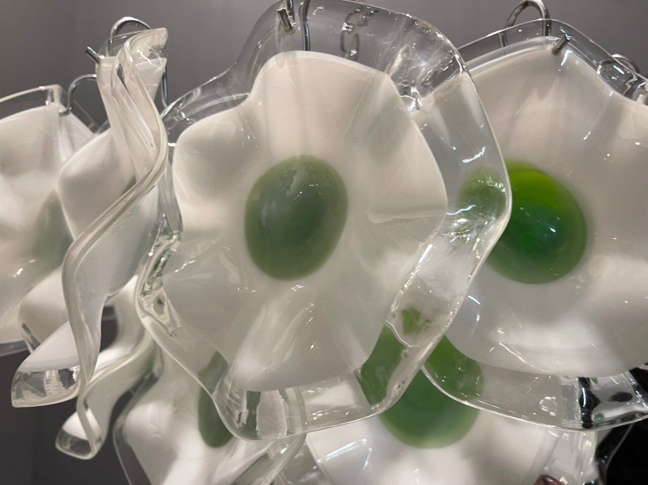 Italian murano glass disc chandelier, 1970s