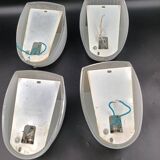 Set of 4 Holophane AMV wall lights. 2 Made in France Industrial loft