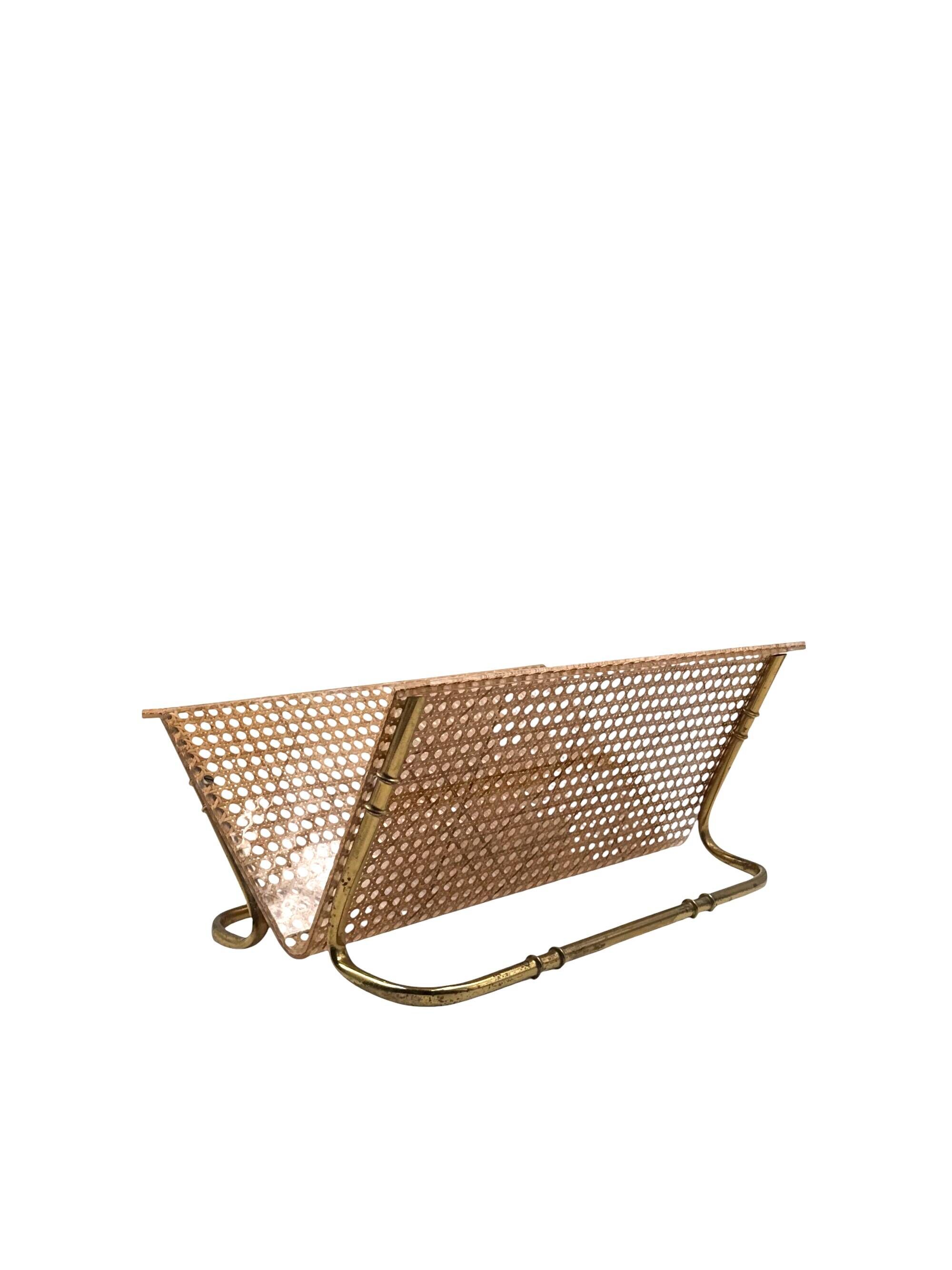 Hollywood regency magazine rack, Italy 1970s