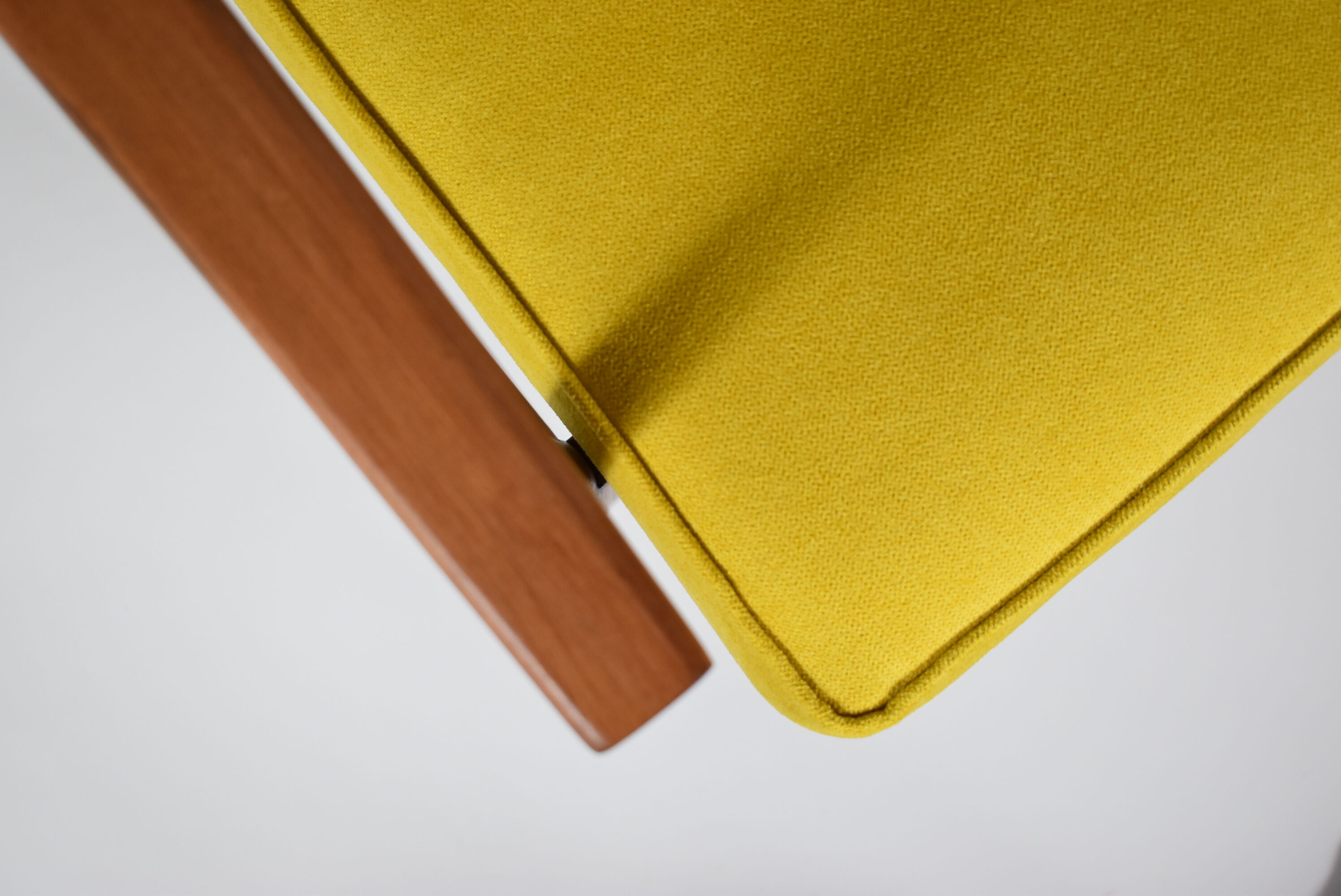 Original vintage armchair "FOX", designer Henry Lis, 1970s, fully restored, yellow