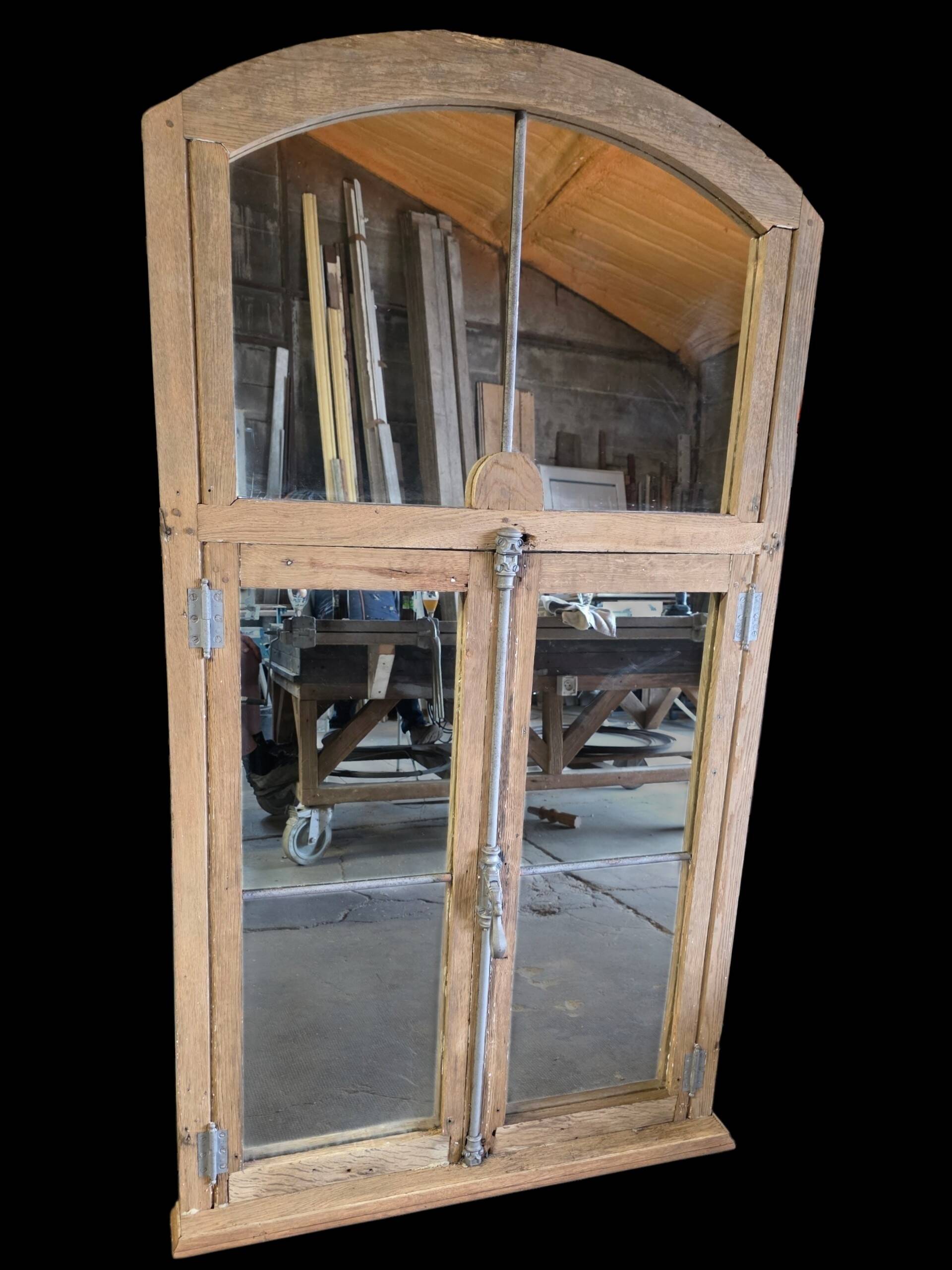 18th-century solid oak mirror window