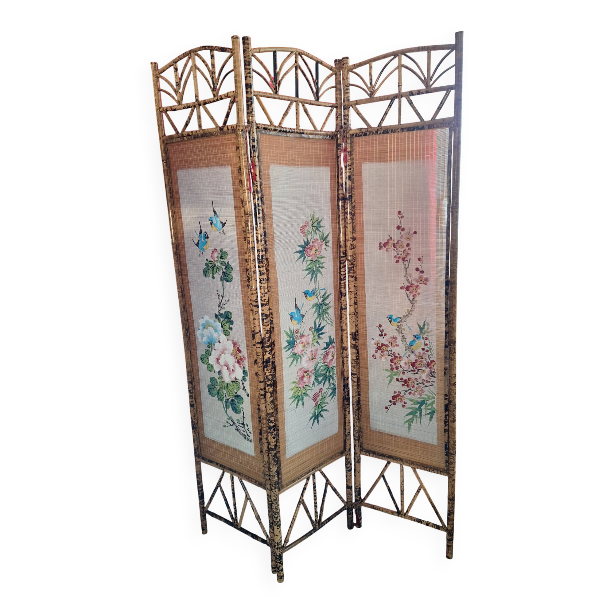 Paravent en bambou decor asiatique