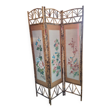 Paravent en bambou decor asiatique