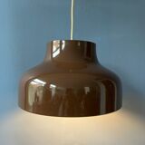 Vintage mid century pendant lamp in brown metal