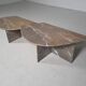 Sculptural Italian coffee tables in Breccia marble, 1970.