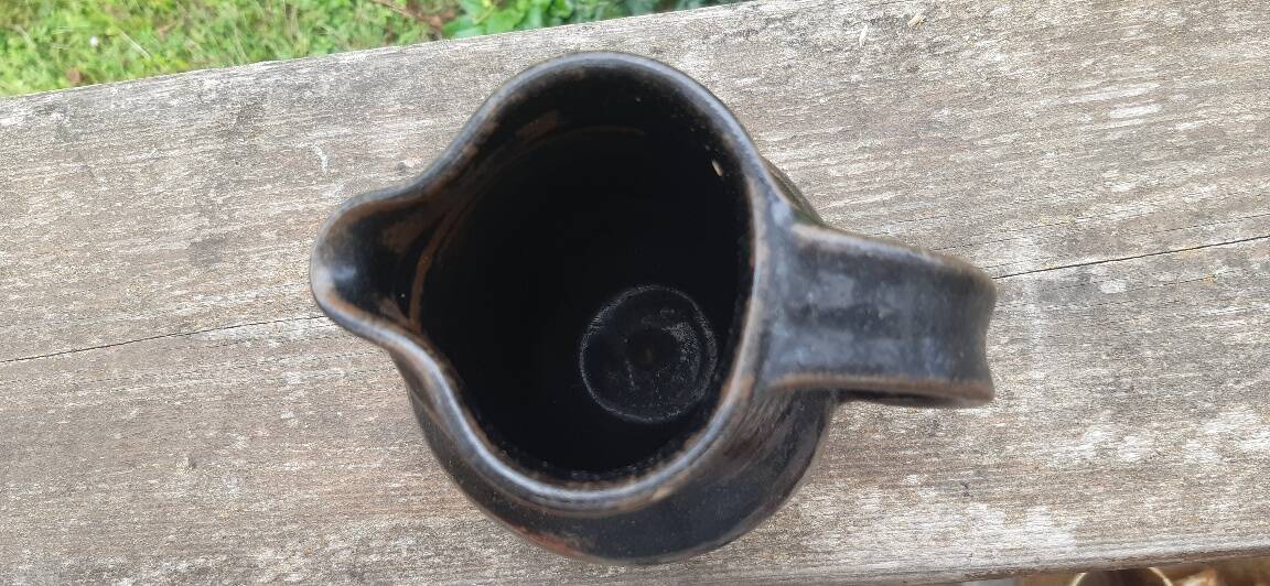 Glazed terracotta pitcher, France, 1980s