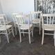 Set de 6 chaises bistrot vintages blanches