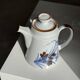 Théière fleurs stylisées bleues et marron H18