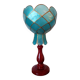 Lampe en céramique et nacre bleue vintage