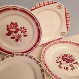 Assorted 4 plates red tones