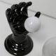Main wall lamp in black ceramic 1960 original opaline globe