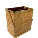 Hollywood regency brass and woven bamboo magazine rack, Metal Linea Nova Italy 1970