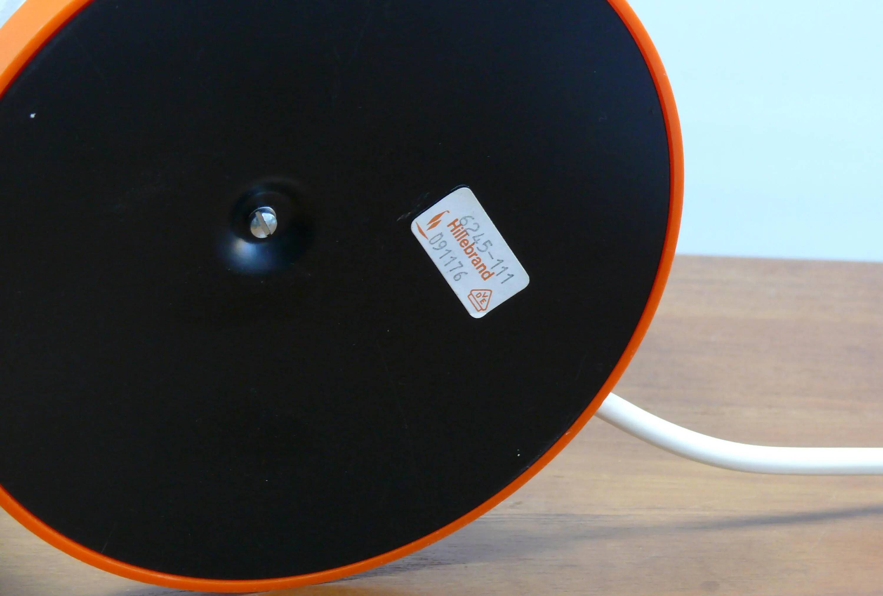 Hillebrand bedside lamp from the 1970s; glass, metal and plastic; mid-century, space age style