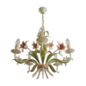 Lustre fleurs vintage forme bouquet de lys rose et vert