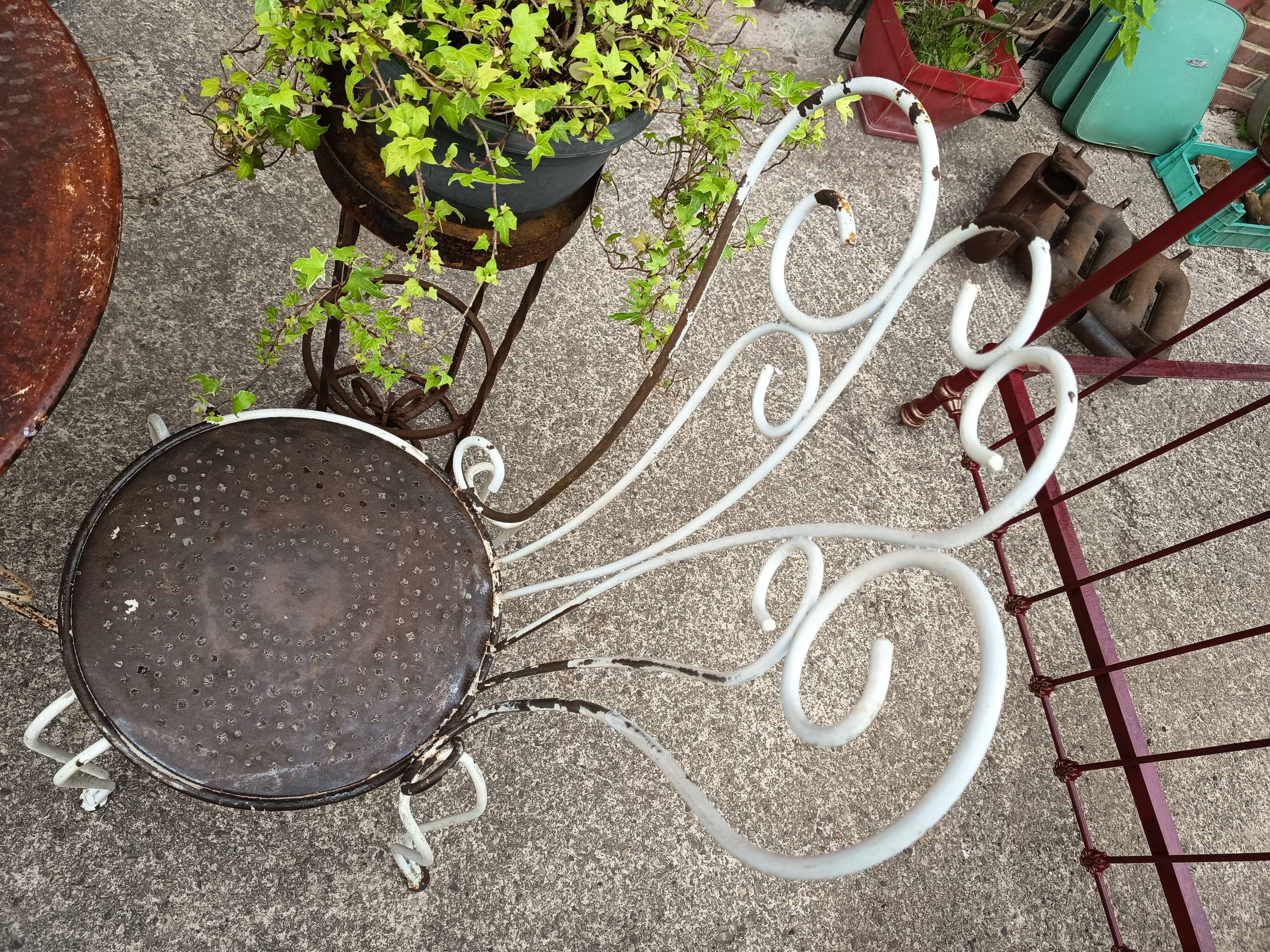 Small old wrought iron garden furniture