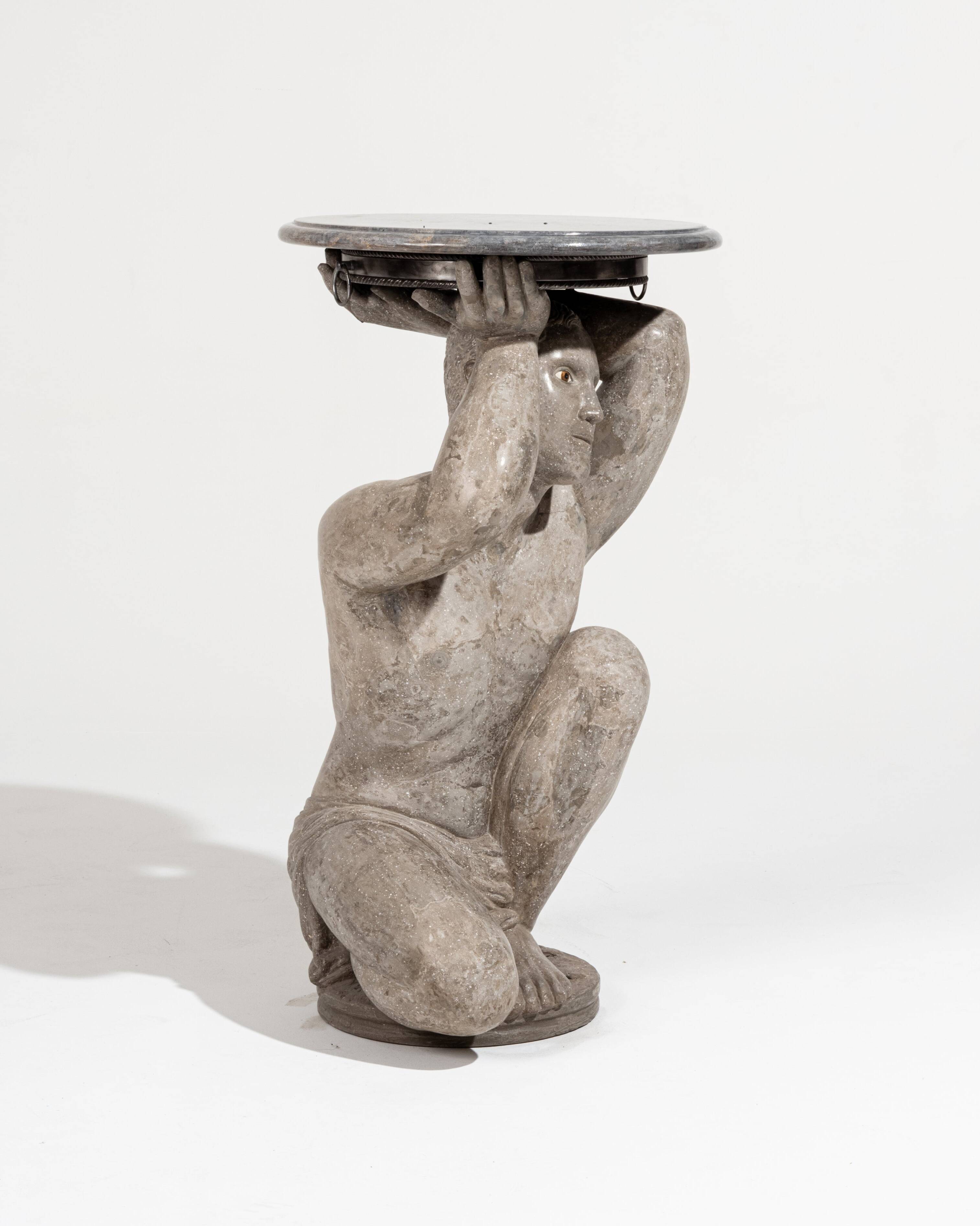 "Kneeling Strength" Pedestal Table