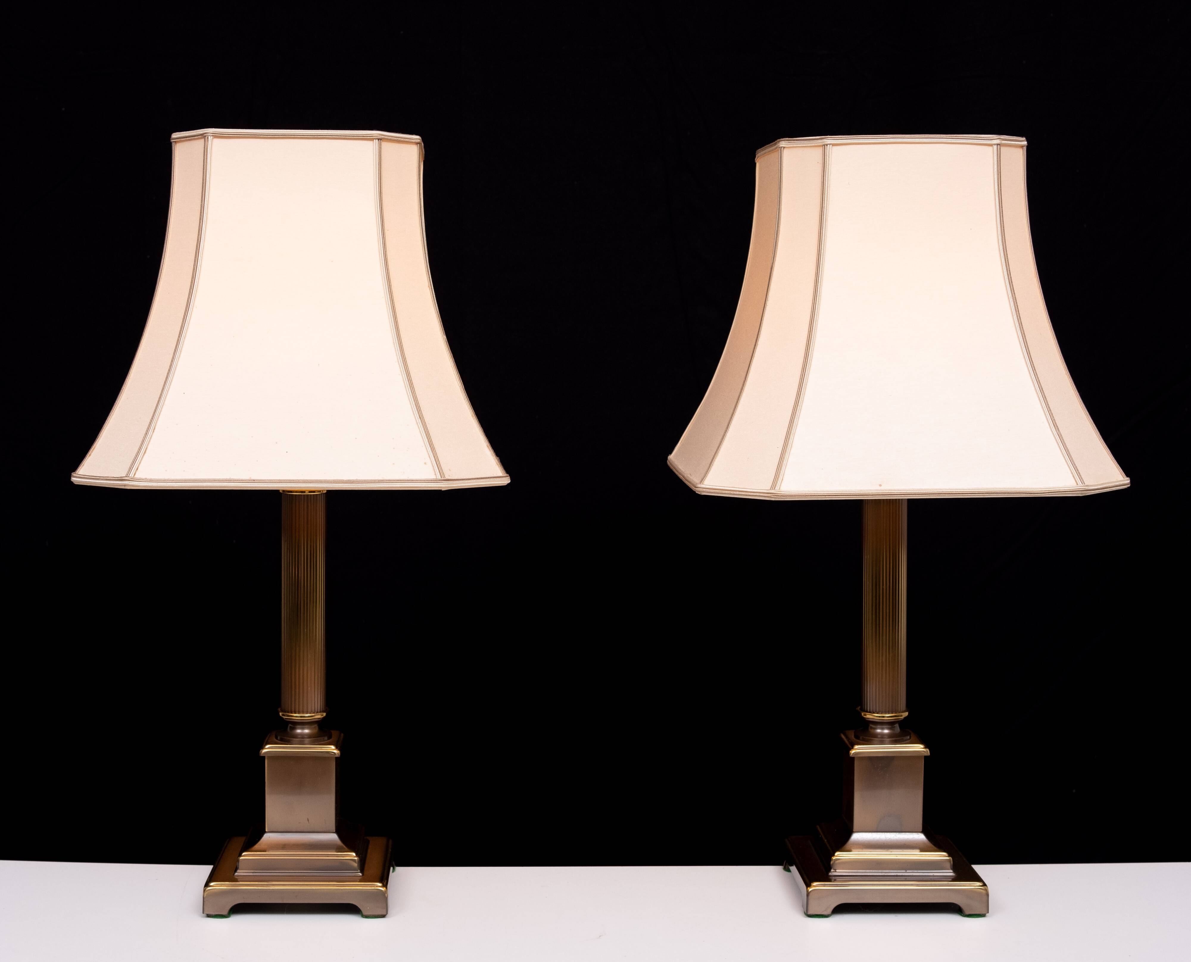 Paire de lampes de table à colonnes Herda, années 1970