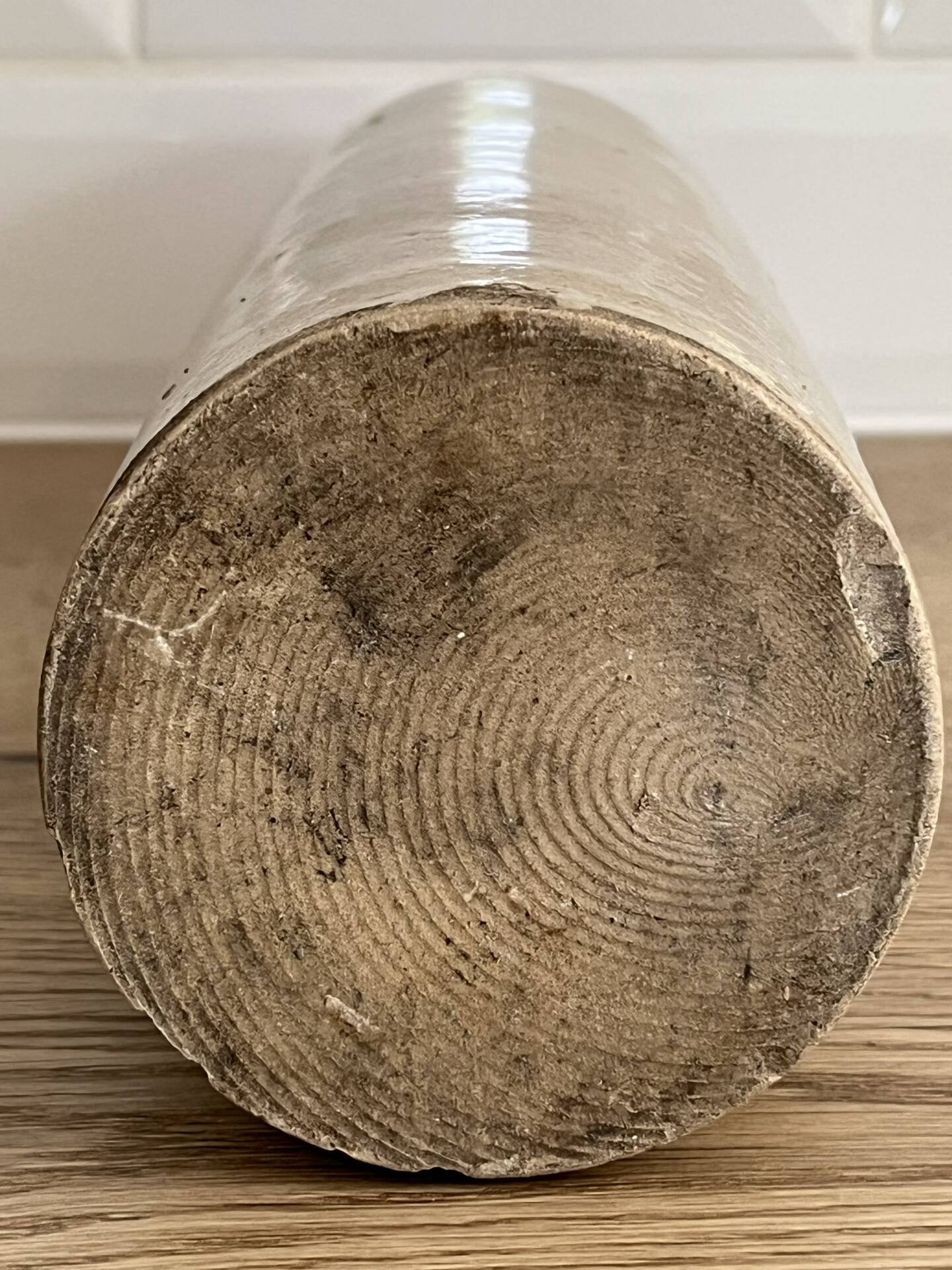 Beige stoneware bottle vase
