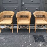 Vintage rattan gondola seat
