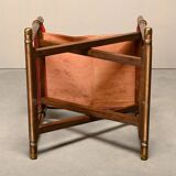 Pair Mogens Koch MK-16 Folding Chair in Oak Wood with Red Leather for Valma
