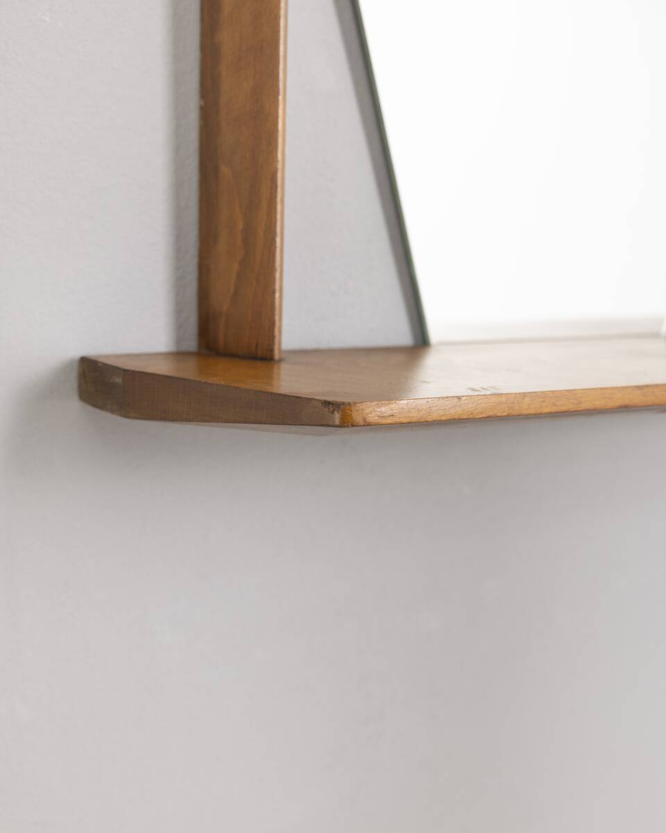 Italian design 1960s vintage wall mirror with shelf