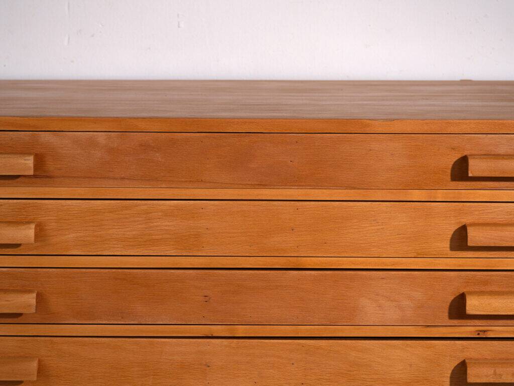 Antique plan cabinet made of beech wood – Slovakia, circa 1960