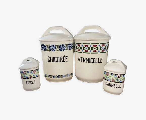 4 pots à épices anciens st amand "yvonne 357"