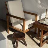 Small oval Art Deco mirror in brown and gold 33x54.